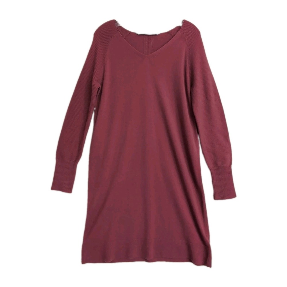 Athleta Sweater Dress Womens S Dusty Red Wool Cashmere Pullover Casual Travel